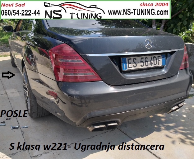 w221 s klasa  2007 mercedes ugradnja distanceri felne 5x112 66.6  15mm 20mm novi sad ns tuning